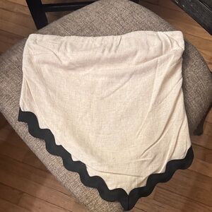 Sadie & Sage Cream Asymmetrical Top with Black Trim